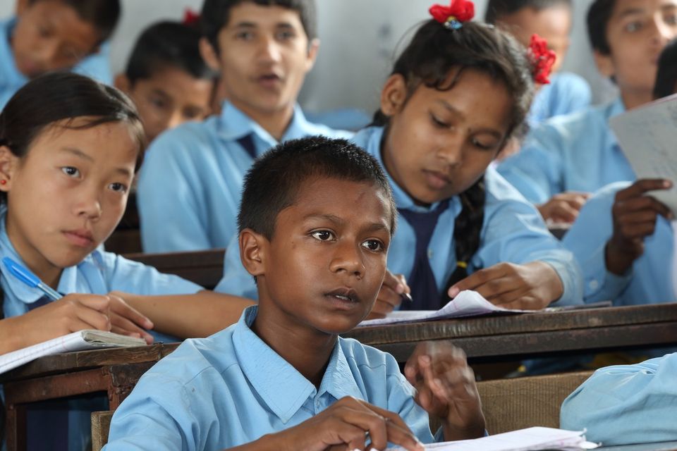 A classroom in the context of education programming in Nepal