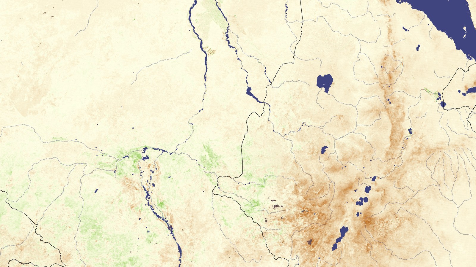 Dry agricultural landscape showing drought conditions