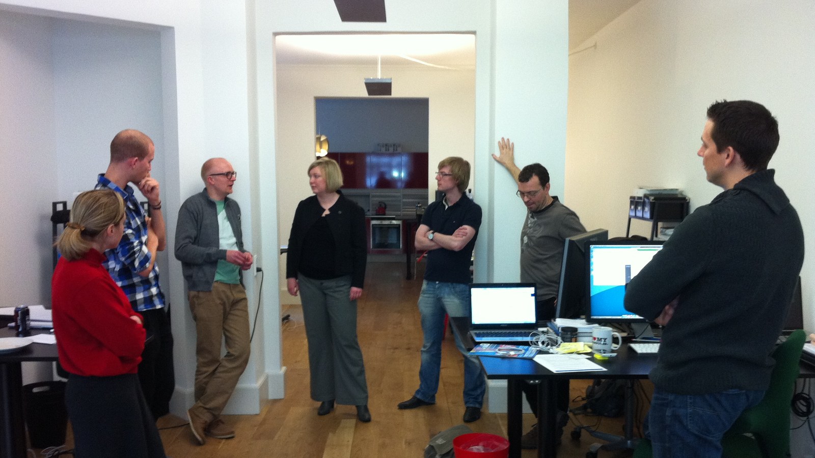 Development team reviewing evidence together in a meeting